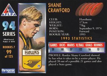 1994 Dynamic AFLPA #99 Shane Crawford Back